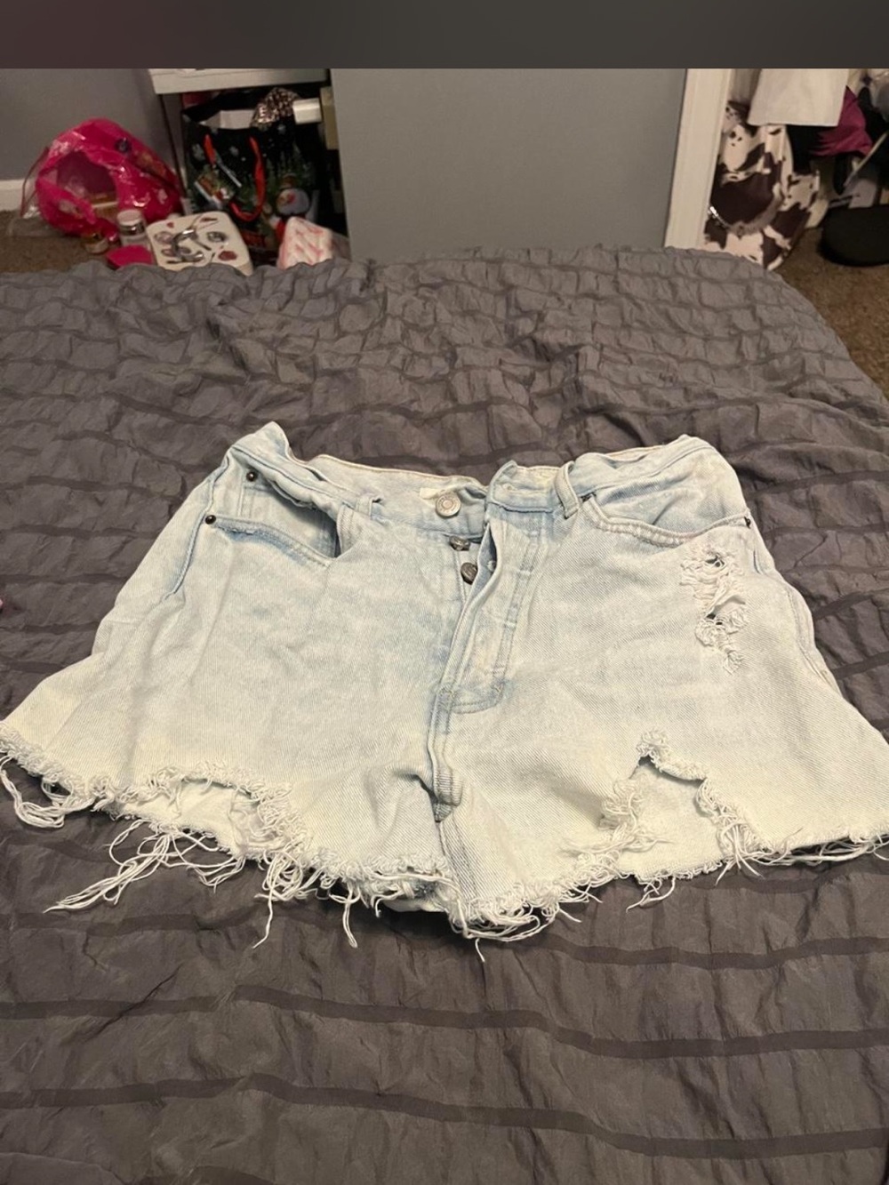 PacSun Light Blue Distressed Denim Shorts